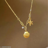 Dainty Sea Shell Zircon Pendant